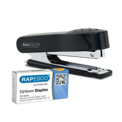 Image of Rapesco 1573 No. 10 Mini Stapler &amp; 1000 Staples 10/4mm, Black