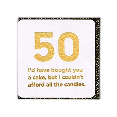 Image of Brainbox Candy Funny Silly Joke Birthday Cards &#039;50 Couldn&#039;t Afford Candles&#039; Perfect For Best Friends Him Her Boyfriend Girlfriend Partner Mother Father