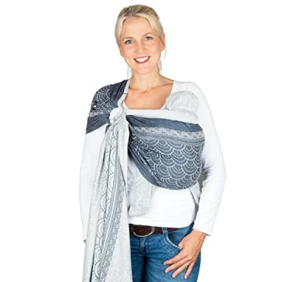 Image of Hoppediz Ring Sling Baby from Birth 100% Organic Cotton Sapporo Design
