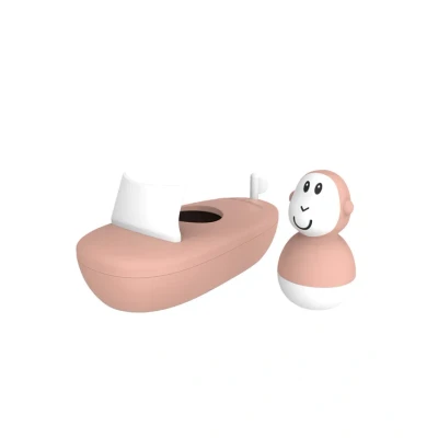 Image of Matchstick Monkey Bathtime Boat Set Dusty Pink