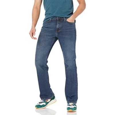Image of Amazon Essentials Men&#039;s Straight Fit Bootcut Jeans, Medium Wash, 38W / 29L