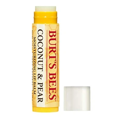 Image of Burt&#039;s Bees 100% Natural Moisturizing Lip Balm, Coconut &amp; Pear with Beeswax Fruit Extracts 4 Tubes