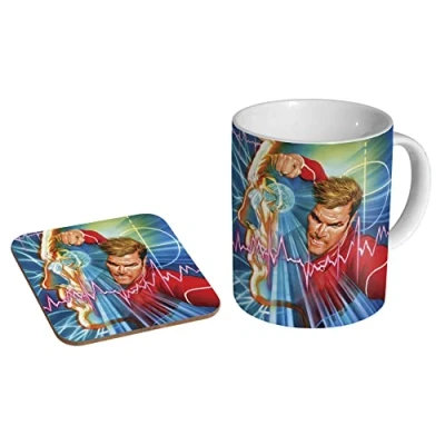 Image of The Six Million Dollar Man Ceramic Coffee Mug + Coaster Gift Set