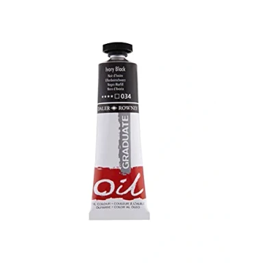 Image of Daler Rowney Graduate Oil Paint, Aluminium Tube, 1.28oz 38 ml, Ivory Black