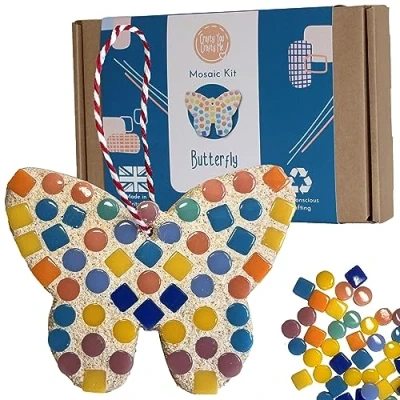 Image of Crafty You Me Butterfly Mosaic Kit, Creative Craft Activity, Make a Decoration, Made in UK