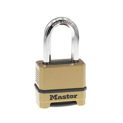 Image of Master Lock M175XDLF Heavy Duty Outdoor Combination Lock, Brass Finish, 1 1/2 in. Shackle