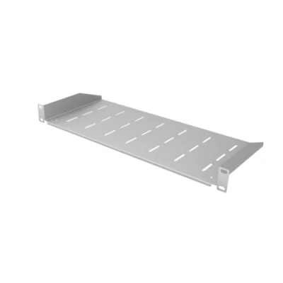 Image of Stalflex Server Rack Shelf Eco 19 inch 1U 200mm Made of Steel Universal Vented Mount Cantilever Tray compatible with Network Cabinet and Rails