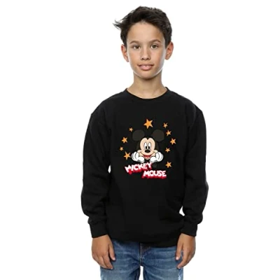 Image of Disney Boys Mickey Mouse Stars Sweatshirt Black 3 4 Years