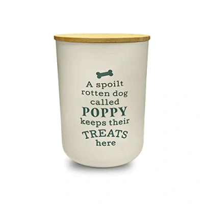 Image of History &amp; Heraldry Personalised Dog Treat Jar Poppy