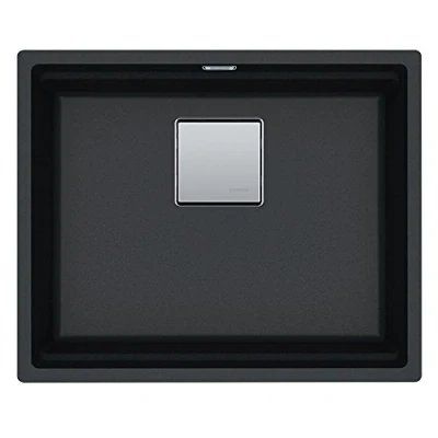 Image of Franke 125.0558 Kitchen Sink Made of Granite (Fragranite) with a Single Bowl Kanon KNG 110 52 onyx 125.0528.612, Onyx, passend für Unterschränke ab 60 cm