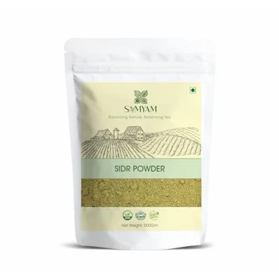Image of SAMYAM Natural Sidr/Jujube Powder 500g Pack Hair and Body Cleanser, Herbal Soap