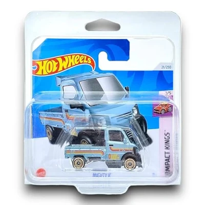 Image of Hot Wheels Mighty K (Metallic Light Blue) 1/5 Compact Kings 2024 21/250 (Short Card) COMES IN A KLAS CAR KEEPER SHORT CARD PROTECTOR CASE HTC17