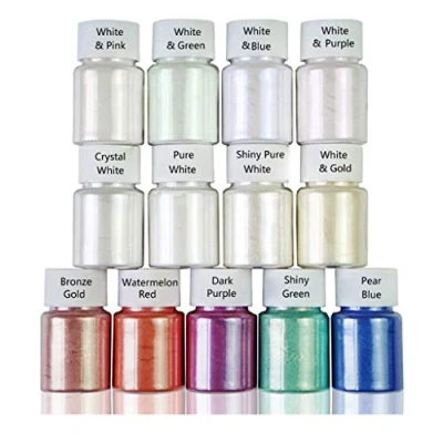 Image of Christol Pearl Powder 13 Colors for Aurora Resin Mica Pearlescent Pigments Kit Colorants Dye Epoxy Color Toning Jewelry Mak