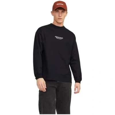 Image of JACK &amp; JONES Men&#039;s Jorvesterbro Tee Ls Crew Neck Longsleeve T Shirt, Black, L