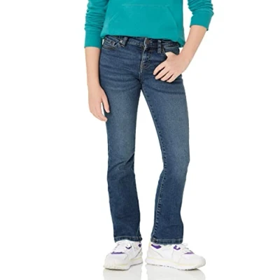 Image of Amazon Essentials Girls&#039; Slim Boot Cut Stretch Jeans, Medium Wash, 10 Years