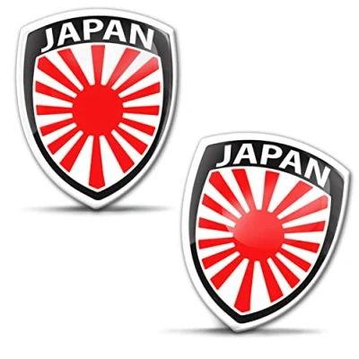 Image of Biomar Labs 2 x Sticker 3D Gel Silicone Badge Stickers Car Motorcycle Bicycle Window Door PC Mobile Phone Tablet Laptop Japanese Flag F 225