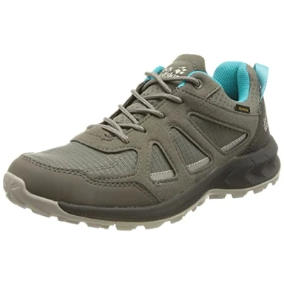 Image of Jack Wolfskin Women&#039;s Woodland 2 Texapore Low W Sneaker, Grey/Light Blue, 3.5 UK