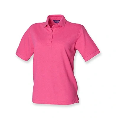 Image of Henbury Ladies Pique Polo Shirt : Color Fuchsia Size 8