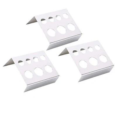 Image of 3 Pcs Tattoo Ink Cup Holder 7 Holes Stainless Steel Pigment Cap Rack Container Stand for Makeup Accessories Supplies