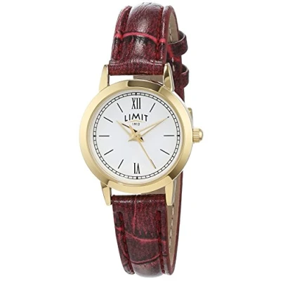 Image of Limit Women&#039;s Quartz Watch with White Dial Analogue Display and Red PU Strap 6978.35