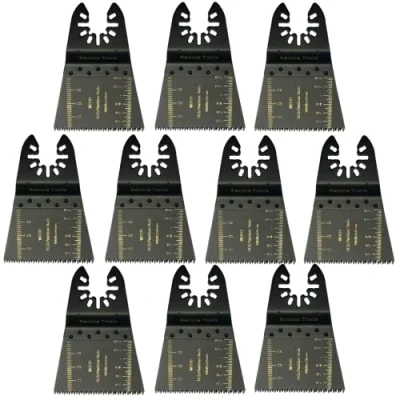 Image of Pack of 10 x 65mm Wide Coarse Oscillating Multi Tool Blades/Wood Cutter Saw Blades Set Compatible with Dremel Fein Multimaster Makita Stanley Worx Dewalt Etc Multitool Blade