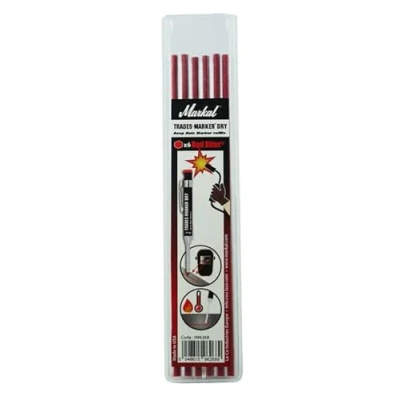 Image of Markal 96268 Trades Marker Dry Leads Red Riter (Pack of 6)