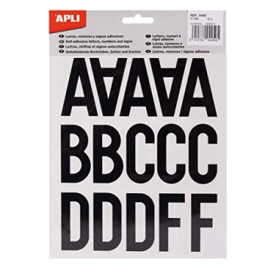 Image of APLI 4450 Stickers (Letters, Numbers, Signs) 50 mm, Black, 1 Unit