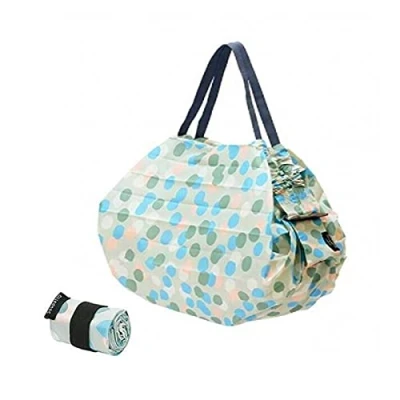 Image of Shupatto Compact Verde Fantasia Bag ARARE size M in polyethylene, capacity 15 lt/5 kg, 32 x cm