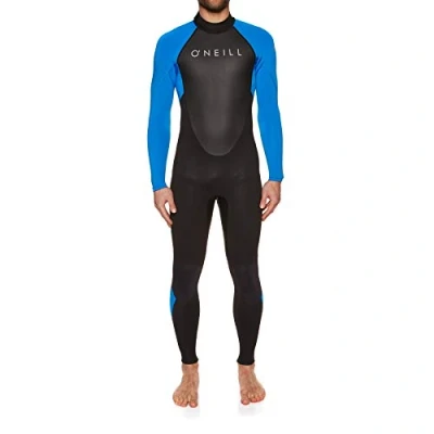 Image of O&#039;Neill Wetsuits Men&#039;s Reactor 2 3/2mm Back Zip Full Wetsuit, Black/Ocean, M UK
