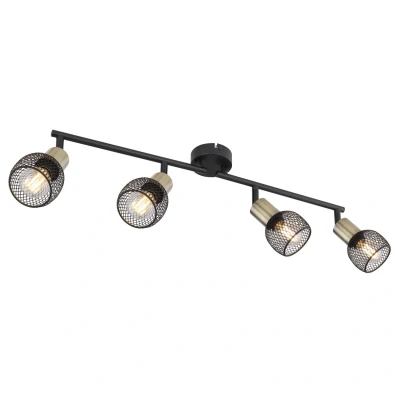 Image of Globo Fiastra ceiling light, black/antique brass, 4 bulb