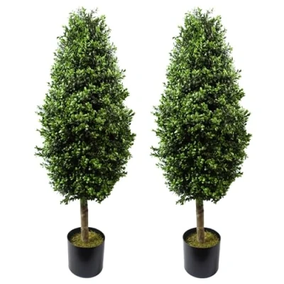 Image of Leaf Artificial Topiary Tree Pairs