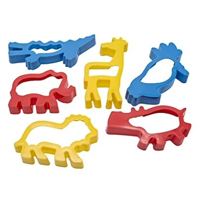 Image of Strong Plastic Cookie/Dough Cutters Pack of 6 Jungle Animal Shapes