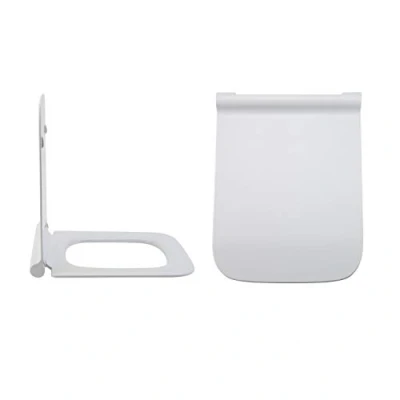 Image of Milano Elswick Modern White Toilet WC Quick Release Soft Close Seat 350mm x 435mm