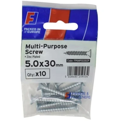 Image of Forgefix Multi Purpose Pozi Screw Csk ST Zp 5.0 x 30mm Forge (Pack of 10)