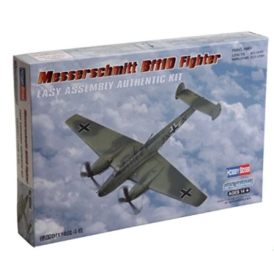 Image of Hobbyboss 1:72 Scale Messerschmitt Bf110 Fighter Model Kit (Grey)