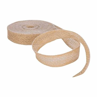 Image of Hessian Ribbon Perfect for Crafting Gift Wrapping Cake Decoration Burlap Fabric Natural Texture Jute Rustic Vintage Look Roll 20mm X 60m