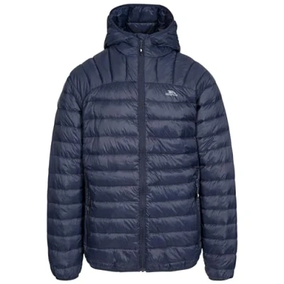 Image of Trespass Romano, Navy, XS, Compact Foldable Ultra Light Warm Down Jacket with Hood, 90% for Men, X Small, Blue