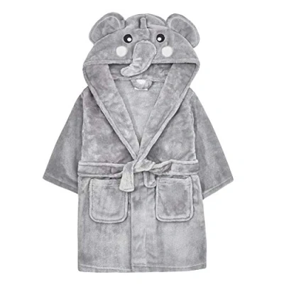 Image of Metzuyan Kids Infant Boys Girls Unisex Plush Fleece Elephent Novelty Dressing Gown Robe Hooded Size 3 4 Years