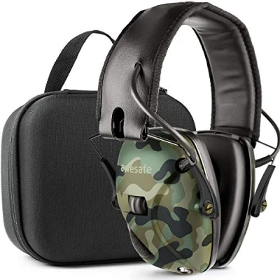 Image of awesafe Electronic Ear Defenders Protection for Adults Shooting Hearing Safety Earmuffs with Hard Storage Case, NRR 24dB