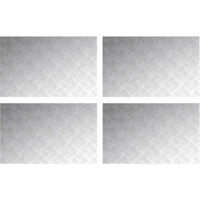 Image of vidaXL Aluminum Checker Plates 4 pcs Anti Slip 80x50 cm