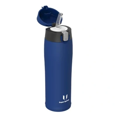 Image of Super Sparrow Water Bottle with Straw Ultralight Stainless Steel 18/10 Travel Mug 350ml BPA Free Insulated Metal Flask Leakproof for Sports, Travel, Work