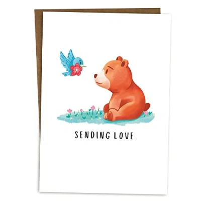 Image of BYANIKA A6 Sending Love Card Thinking Of You Get Well Soon Sympathy Miss Hugs