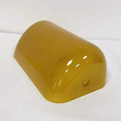 Image of LANMOU Glass Shade for Banker Lamp, Multicolor Lampshade Replacement Cover Bankers Table Lamp/Desk 22.5 x 13.5 7.5 cm,Brown