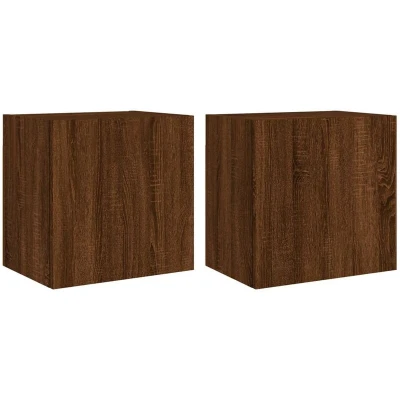 Image of vidaXL TV Wall Cabinets 2 pcs Brown Oak 40.5x30x40 cm Engineered Wood