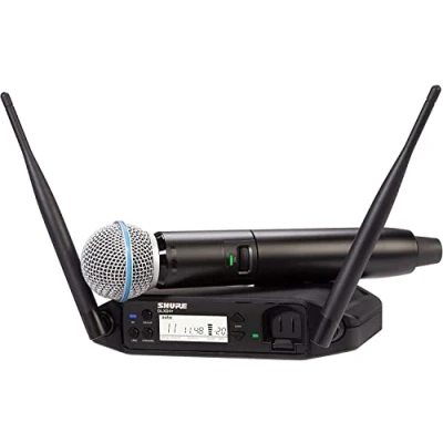 Image of Shure GLXD24+/B58 Dual Band Pro Digital Wireless Microphone System for Church, Karaoke, Vocals 12 Hour Battery Life, 100 ft Range BETA 58A Handheld Vocal Mic, Single Channel Receiver