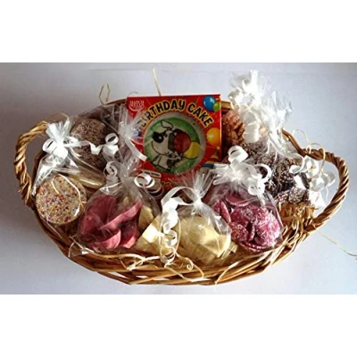 Image of Paradise Pets LUXURY DOG BIRTHDAY BASKET WITH SPECIALTY CHOCS &amp; CHEW CAKE
