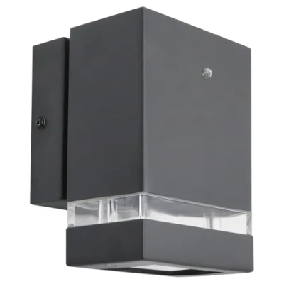 Image of Long Life Lamp Company Downward Outdoor Dusk Till Dawn Wall Light IP44 Anthracite Black Automatic Sensor ZLC373DTD