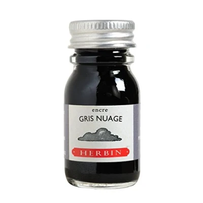 Image of Herbin 11508T 10ml bottle of ink for fountain pens and roller (product without packaging zero waste objective), Gris nuage/Cloudy grey