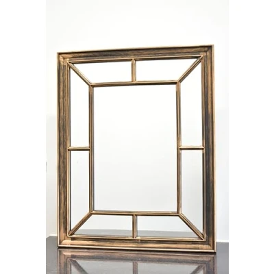 Image of DEENZ Large Rectangle Antique Window Wall Mirror Stylish Decor Durable Frame Style Six Colors 60X76Cm (Color:Black Gold)
