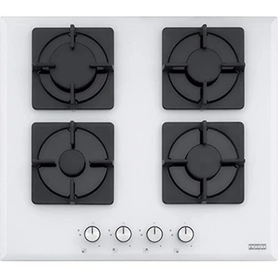 Image of Franke fhns 604 4 G wh C White Built in Gas Hob Plate (Built in, Hob, Glass, White, Cast Iron, 1000 W)